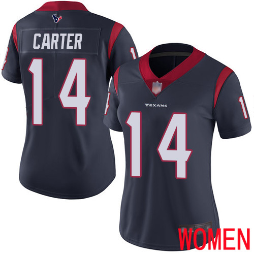 Houston Texans Limited Navy Blue Women DeAndre Carter Home Jersey NFL Football #14 Vapor Untouchable->women nfl jersey->Women Jersey